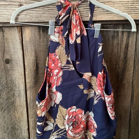 Bisou Bissou Floor Length Floral Halter Dress - Picture 6 of 6